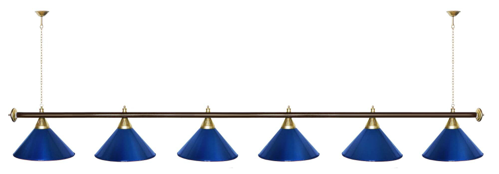 Лампа STARTBILLIARDS 6 пл. (плафоны золотые,штанга золотая,фурнитура золото)