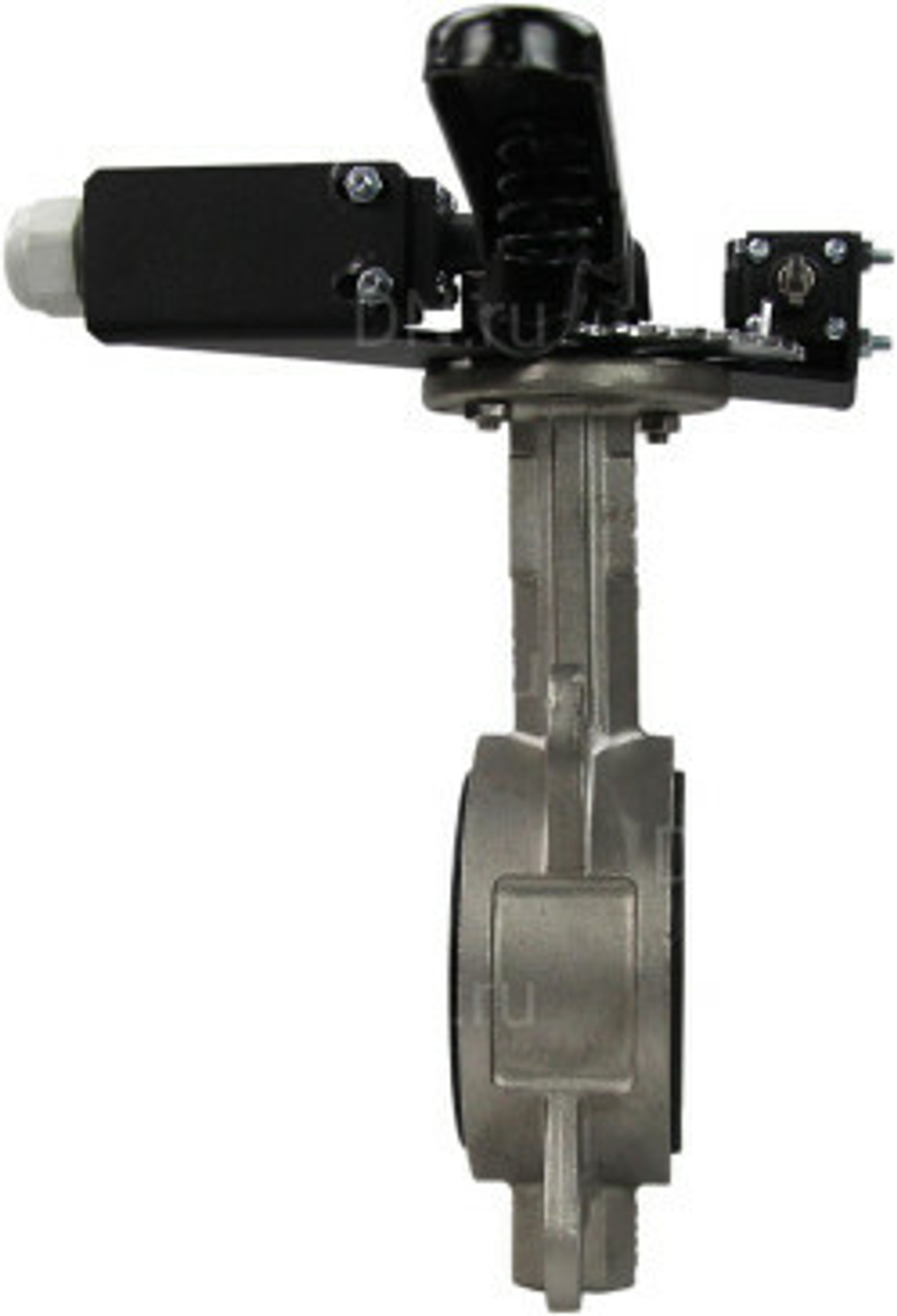 Water butterfly valve Elephant 316L-316L-EPDM body material - stainless steel AISI 316L, disk material - stainless steel AISI 316L, seal - EPDM with handle, with two limit switches LS-103 250V and a bracket for mounting limit switches