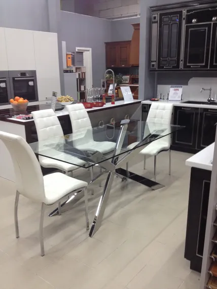 Обеденный стол Steelgor 160х90 см, закаленное стекло