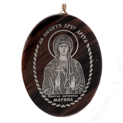 Кулон-оберег "Св. Марина" обсидиан