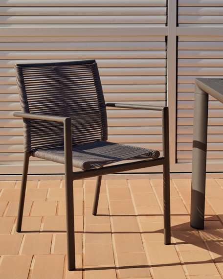 Culip Садовый стул из алюминия и шнура в сером цвете