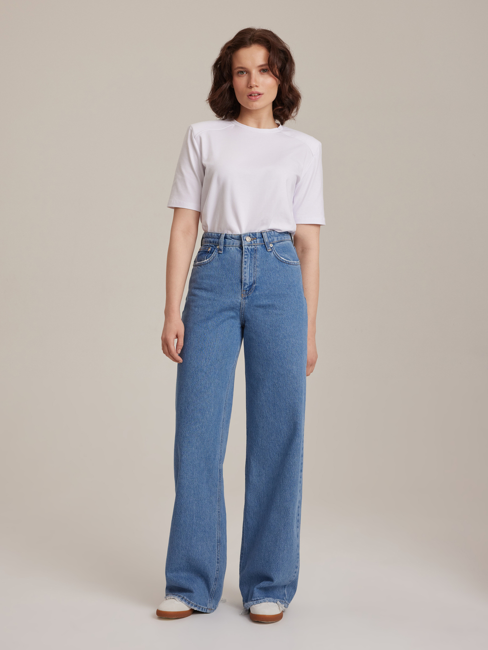 Джинсы широкие голубые