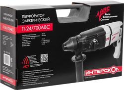 Перфоратор ИНТЕРСКОЛ П-24/700АВС,3 режа, SDS-plus,720 Вт,2.6 Дж,1240 об/мин,5080 уд/мин, кейс,160.1.4.40