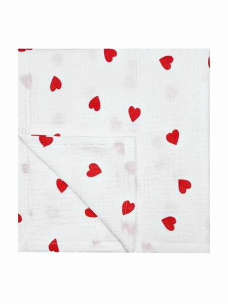 Муслиновая пеленка Сердца red