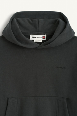 ZARA ТОЛСТОВКА С КАПЮШОНОМ, ЧЕРНЫЙ