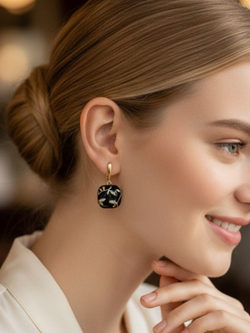 Серьги подвески с эмалью