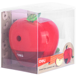 Точилка DELI "Blooming" Apple механическая, 1 отверстие, с контейнером, ассорти