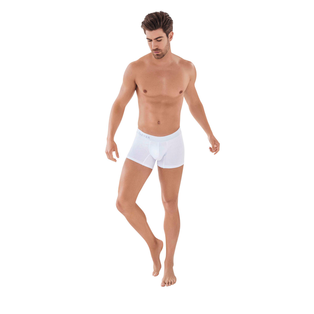 Мужские трусы боксеры белые Clever Moda CARIBBEAN BOXER 088201