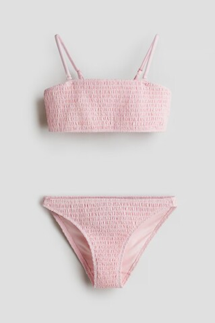 H&M КУПАЛЬНИК С РЕЛЬЕФНЫМИ ДЕТАЛЯМИ, СВЕТЛО-РОЗОВЫЙ