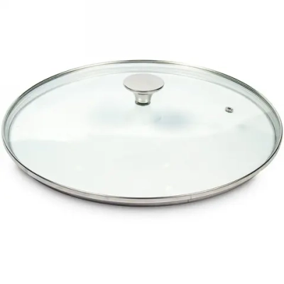 Крышка стеклянная 24см с ручкой из нержавеющей стали