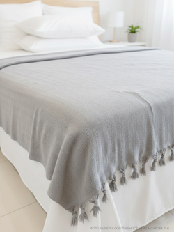 Плед-покрывало из хлопка Berlino, цвет Серый