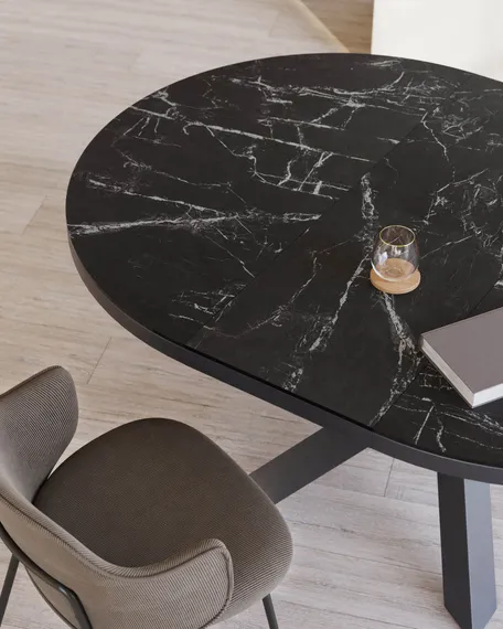 Стол раздвижной Vashti 120-160 см черная керамика