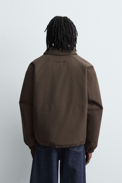 ZARA СТЕГАНАЯ КУРТКА ИЗ ВЫСОКОТЕХНОЛОГИЧНОЙ ТКАНИ, КОРИЧНЕВЫЙ