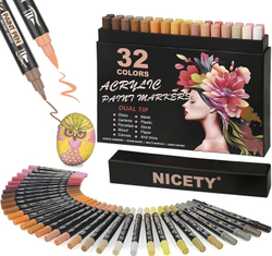 NICETY акриловые маркеры 0,5-5 мм, 32 шт, Skin