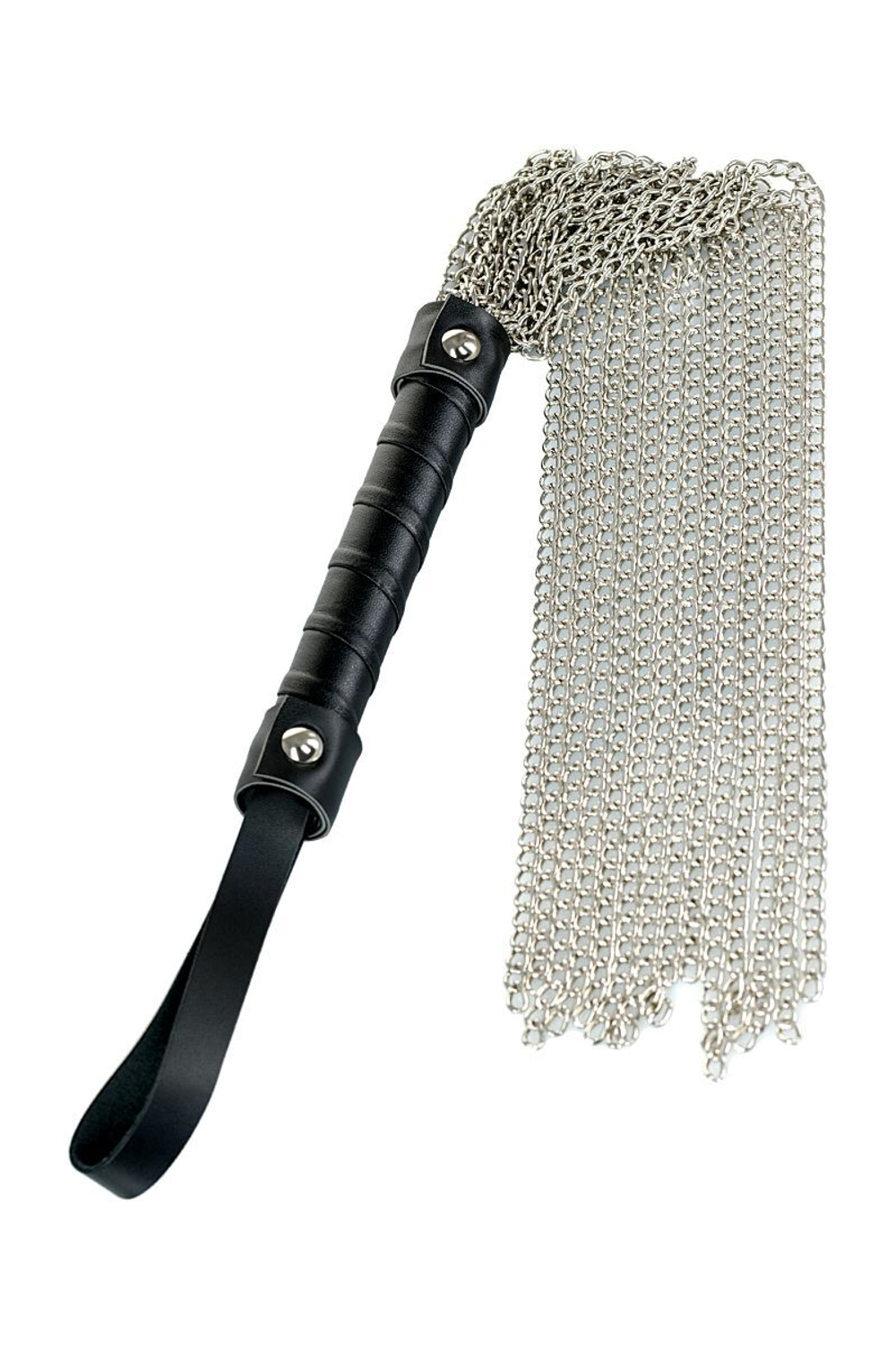 Флоггер из цепочек Theatre - 53,5 см. (Цвет: серебристый с черным)