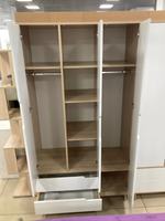 Шкаф 3-х дверный Квадро дуб сонома/белый