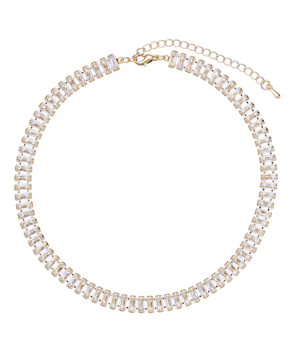 Колье багетные цирконы, золото
