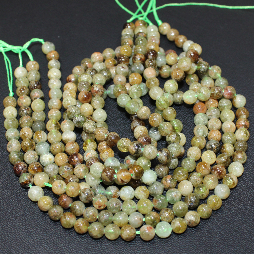 Гранат зеленый бусины 6мм 8мм