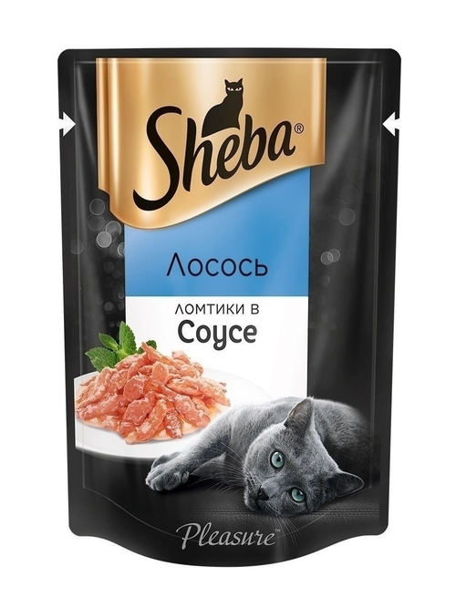 Влажный корм Sheba Pleasure для взрослых кошек, лосось, ломтики в соусе, 85 г