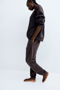 H&M Хлопковые спортивные брюки, темно-коричневый