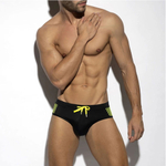 Черные мужские плавки с принтованными боковыми вставками (Размер: M) (Цвет: черный)