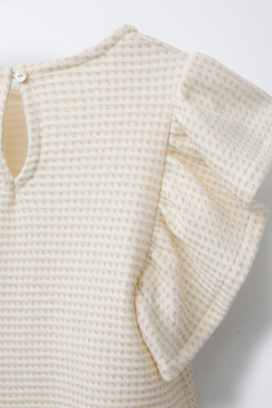 ZARA ФУТБОЛКА С БЛЕСТЯЩИМ ЦВЕТКОМ, ЗОЛОТОЙ