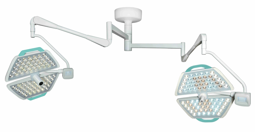 Потолочный двухблочный светодиодный операционный светильник Паналед-140/140 с видеокамерой HD