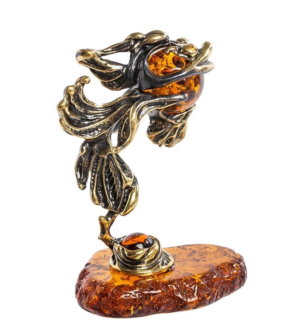 Народные промыслы AM- 243 Фигурка «Вуалехвост» (латунь, янтарь)
