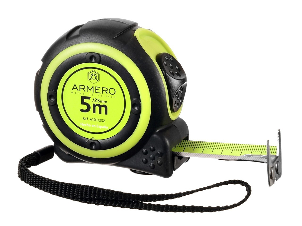 Рулетка Armero A101/252 с  фиксатором, 5м/25мм