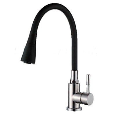 смеситель кухня LEDEME с силиконовым изливом черный L74199-2