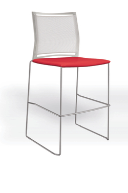 Web стул на полозьях кухонный/барный со спинкой-сеткой