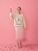 ЮБКА САТИНОВАЯ С ПЕРЬЯМИ PINK