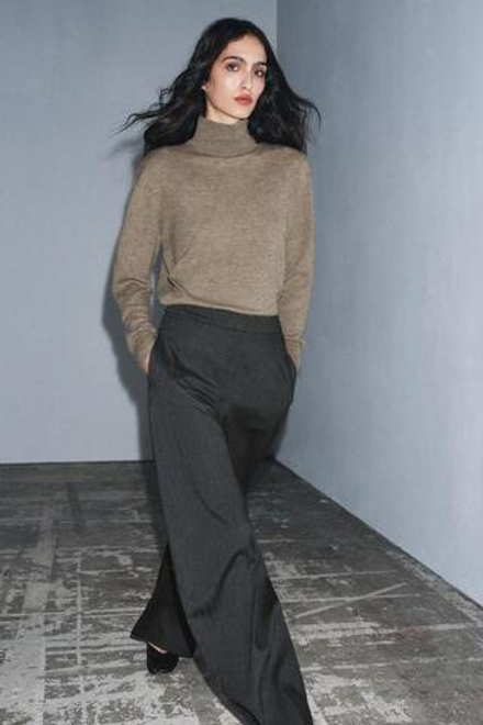 ZARA БРЮКИ-БАЛЛОНЫ СТРУКТУРНОЙ ТКАНИ — ZW COLLECTION, АНТРАЦИТОВО-СЕРЫЙ