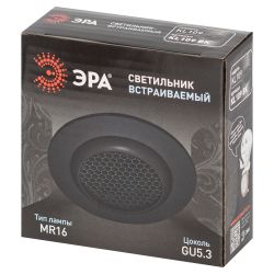 Встраиваемый светильник алюминиевый ЭРА KL109 BK MR16 GU5.3 черный матовый