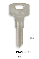 Заготовка английского ключа 13570 AVE2 под бронь AP-2D Apecs K-C2 (1.7mm) AVERS