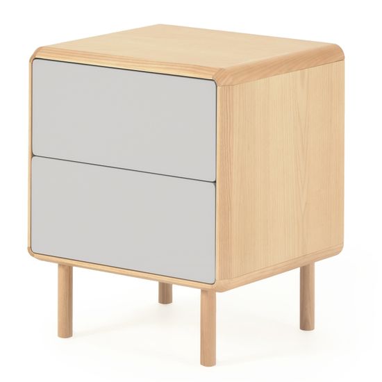 Прикроватная тумбочка Anielle из массива и ясеневого шпона 50 x 58 см