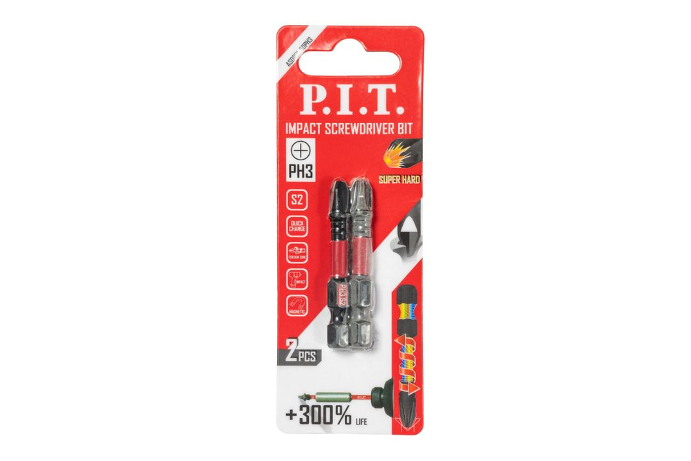 Бита ударная PIT PH3x50мм 2 шт в уп. (ASDR01-50PH3)