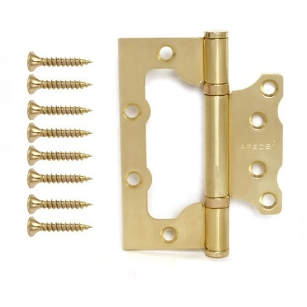 Петля накладная APECS 100*75*2,5-B2-Steel-GM матовое золото