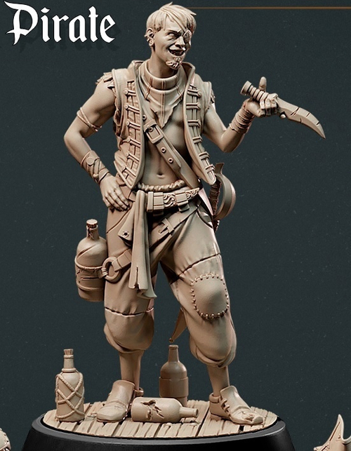 Человек Пират миниатюра для dnd, днд, pathfinder, фентези, Настольная игра, НРИ, Варгейм, РПГ