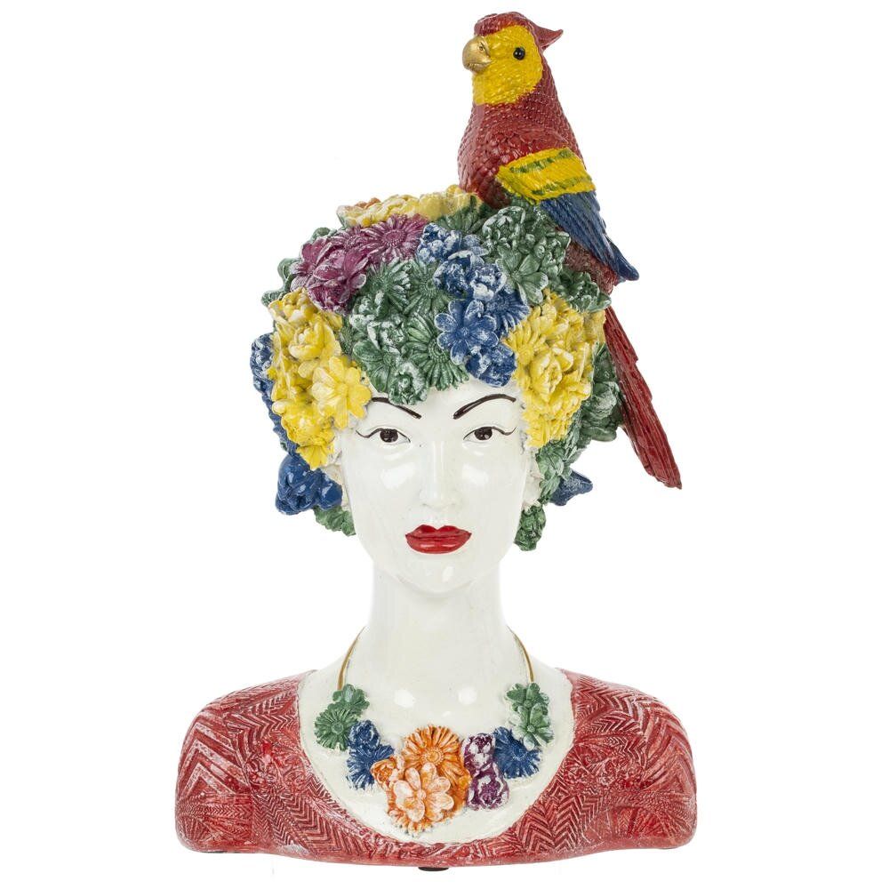 GAEM Фигурка декоративная "Девушка с попугаем", L18 W13 H28 см