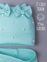 Шапка для девочки на осень с ушками и снуд