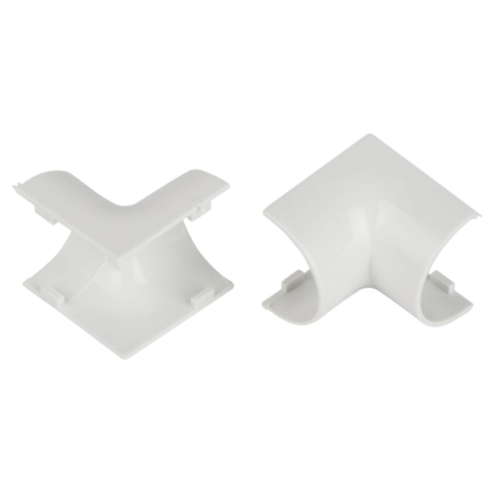 Внутренний угол ЭРА IC-KK-20-12-FW для полукруглого кабель-канала белый 20х12мм 2шт/комплект | Кабель-канал полукруглый