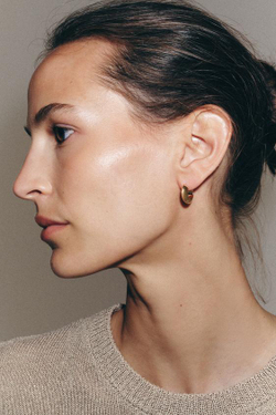 ZARA НАБОР СЕРЕГ-КОЛЕЦ СО СТРАЗАМИ, ЗОЛОТИСТЫЙ
