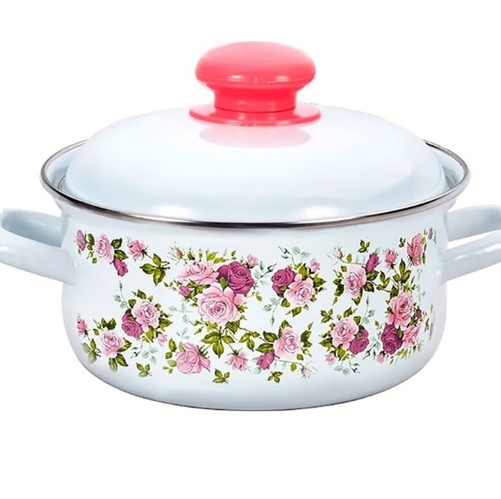 Кастрюля эмалированная 1,5л «Китайская роза» С-1508АП2/4