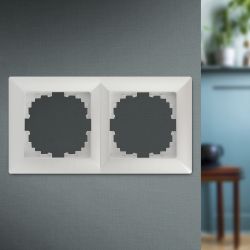 Рамка для розеток и выключателей Intro Solo 4-502-06 на 2 поста, СУ, перламутр