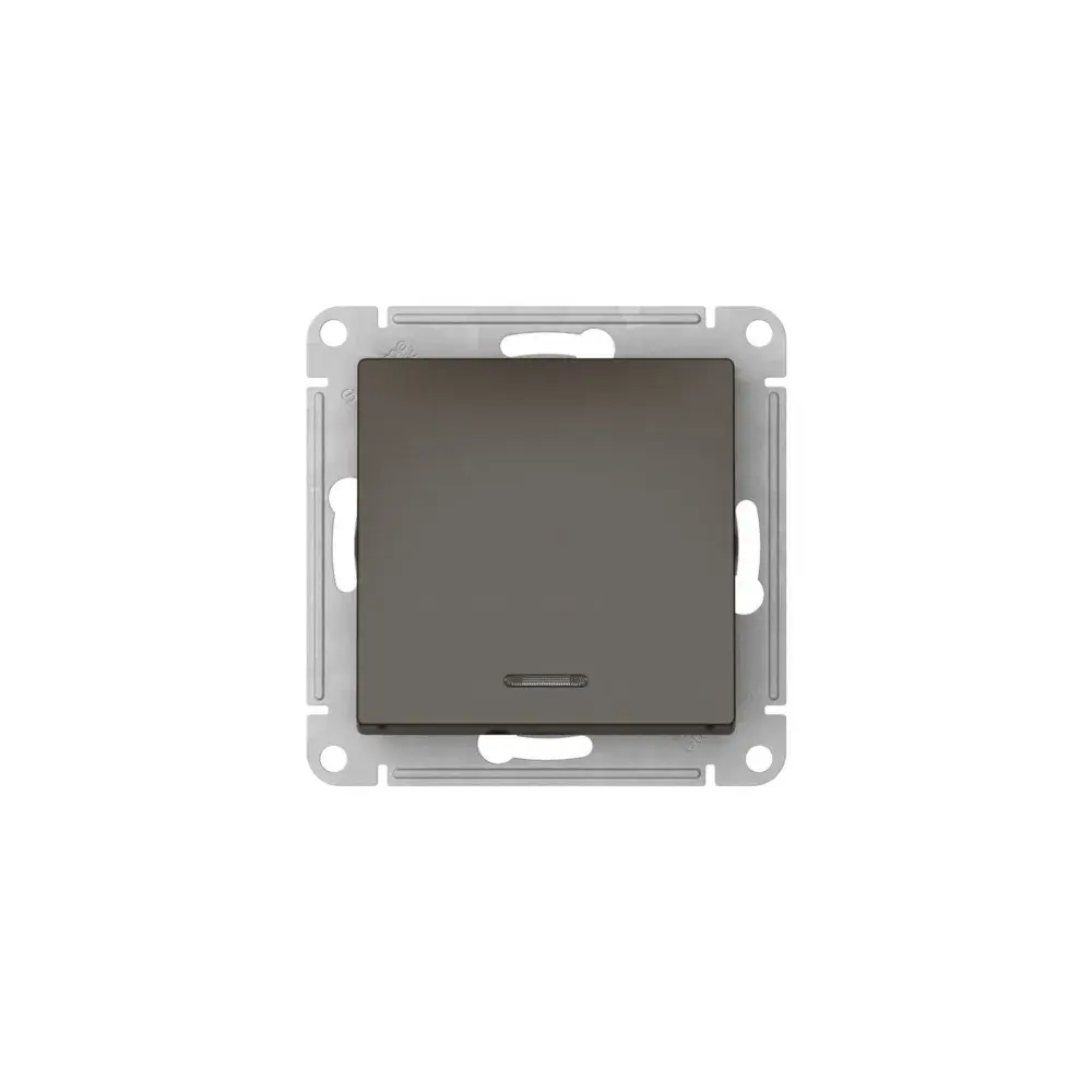 ATLASDESIGN 1-клавишный ВЫКЛЮЧАТЕЛЬ с подсветкой, сх.1а, 10АХ, мех., быстрозажим. клем., МОККО