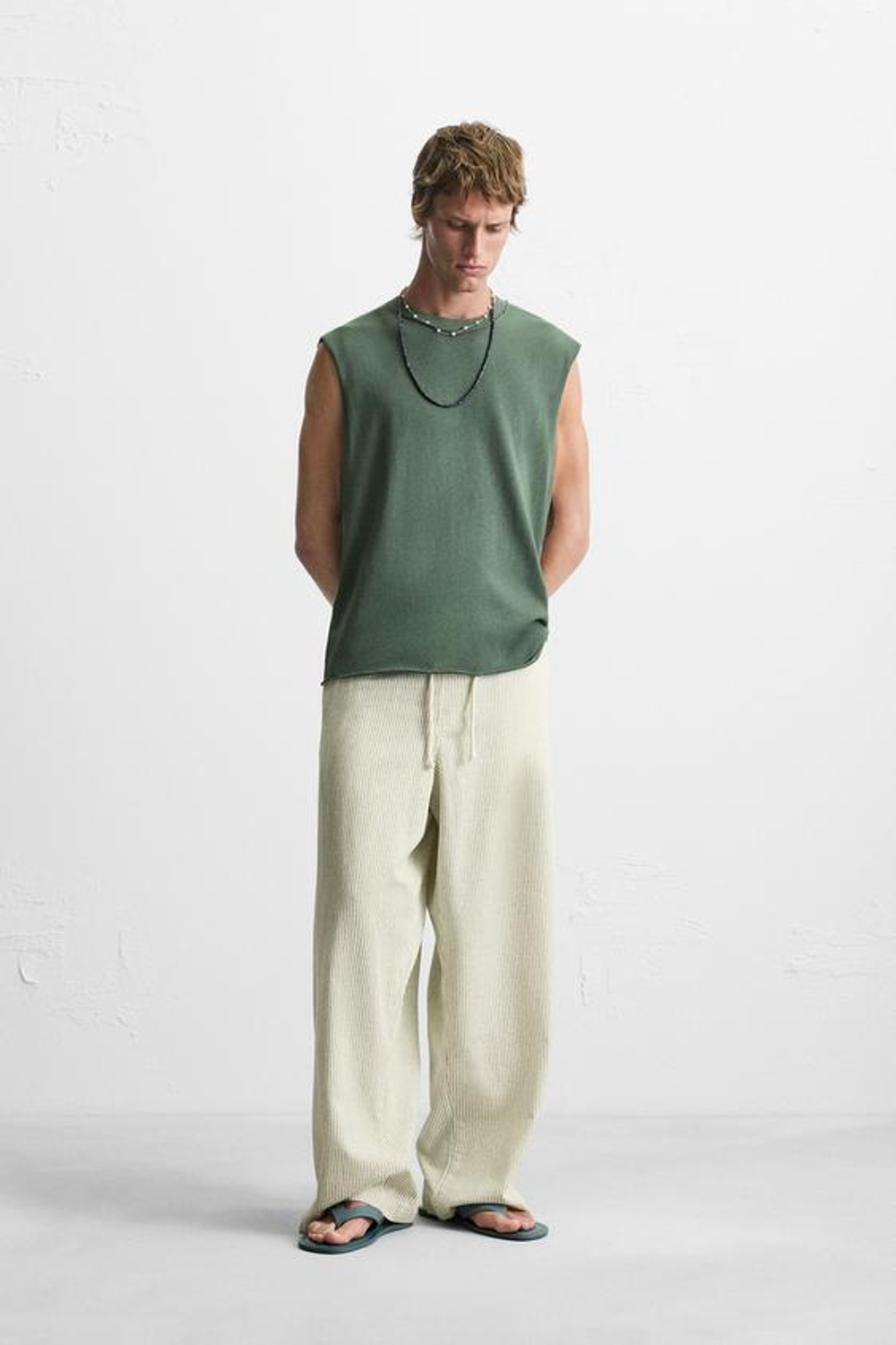 ZARA БРЮКИ BAGGY FIT В ПОЛОСКУ, ПОЛОСКИ