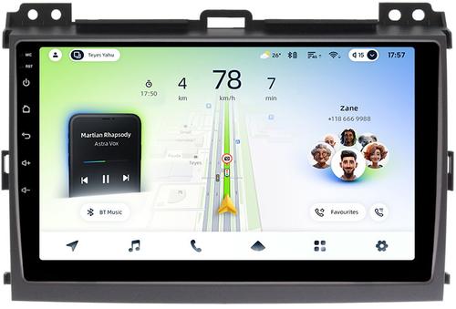 Магнитола для Toyota Land Cruiser Prado 120, Lexus GX470 (экран климата внизу) - Teyes CC4L монитор 9" IPS, Android 14, Быстрая, Snapdragon 662, CarPlay, 4G SIM-слот