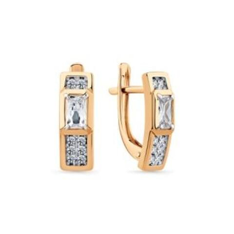 Серьги из золота с фианитами