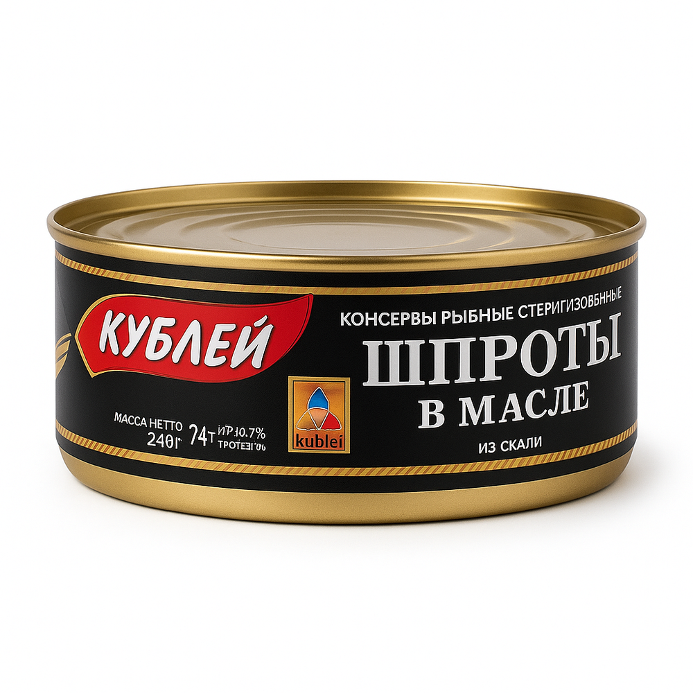 Шпроты крупные Кублей 240 гр